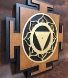 Kali Yantra Wall Art (Brown, Black and Gold) - Radiant Hearts