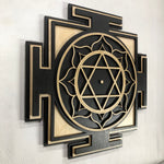 Lakshmi Yantra Wall Art 17.5" (Natural and Black)