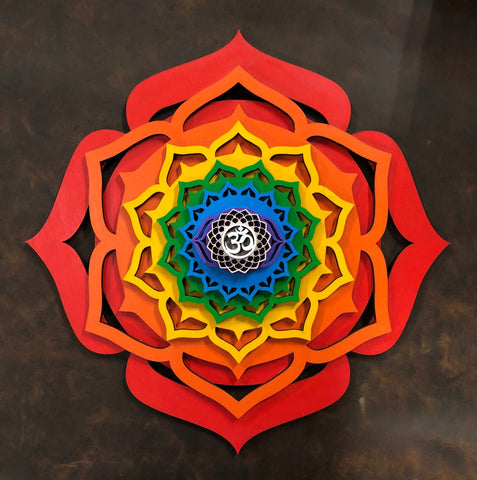 Chakra Lotus Mandala Wall Art - Radiant Hearts