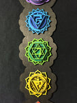 Chakra Wall Art 34" (Black Base) - Radiant Hearts