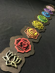 Chakra Wall Art 34" (Black Base) - Radiant Hearts