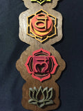 Chakra Wall Art 34" (Brown Base) - Radiant Hearts