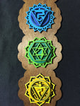 Chakra Wall Art 34" (Brown Base) - Radiant Hearts