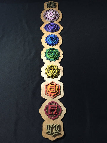 Chakra Wall Art 34" (Natural Base) - Radiant Hearts