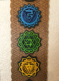 Chakra Wall Art 35" (Brown Base) - Radiant Hearts