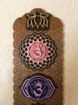 Chakra Wall Art 35" (Brown Base) - Radiant Hearts