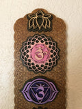 Chakra Wall Art 35" (Brown Base) - Radiant Hearts