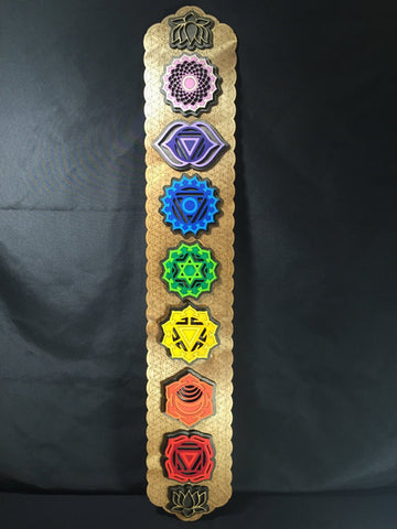 Chakra Wall Art 35" Modern (Brown Base) - Radiant Hearts