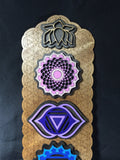 Chakra Wall Art 35" Modern (Brown Base) - Radiant Hearts