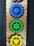 Chakra Wall Art 35" Modern (Brown Base) - Radiant Hearts