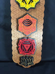 Chakra Wall Art 35" Modern (Red Base) - Radiant Hearts