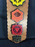 Chakra Wall Art 35" Modern (Red Base) - Radiant Hearts