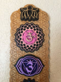 Chakra Wall Art 35" (Natural Base) - Radiant Hearts