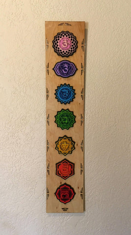 Chakra Wall Art 35.5" (Natural Base) - Radiant Hearts