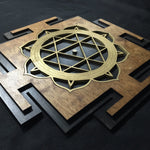 Durga Yantra Wall Art (Brown, Black and Gold) - Radiant Hearts