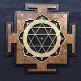 Durga Yantra Wall Art (Brown, Black and Gold) - Radiant Hearts