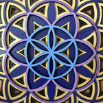 Flower of Life Mandala Wall Art (Purple, Violet and Blue) - Radiant Hearts