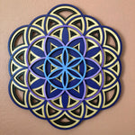 Flower of Life Mandala Wall Art (Purple, Violet and Blue) - Radiant Hearts