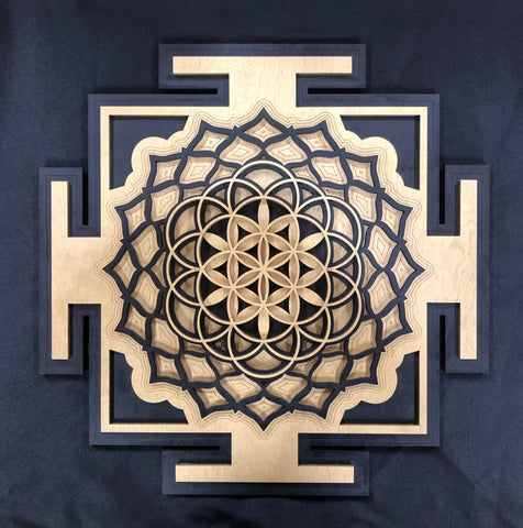 Flower of Life Yantra Wall Art - Sacred Geometry - Radiant Hearts