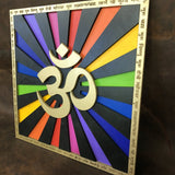 Guru Mantra Wall Art 11.5" (Rainbow, Black and Gold) - Radiant Hearts