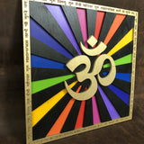 Guru Mantra Wall Art 11.5" (Rainbow, Black and Gold) - Radiant Hearts