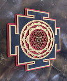 Sri Yantra Wall Art 11.11" (Red, Gold, Black)