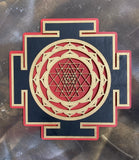 Sri Yantra Wall Art 11.11" (Red, Gold, Black)