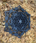 Lotus Mandala v2 Wall Art (Black w/Mother of Pearl Inlays) Sacred Geometry