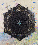 Stardusted Lotus Mandala v2 Wall Art (Black) Sacred Geometry