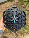 Stardusted Flower of Life Mandala Wall Art