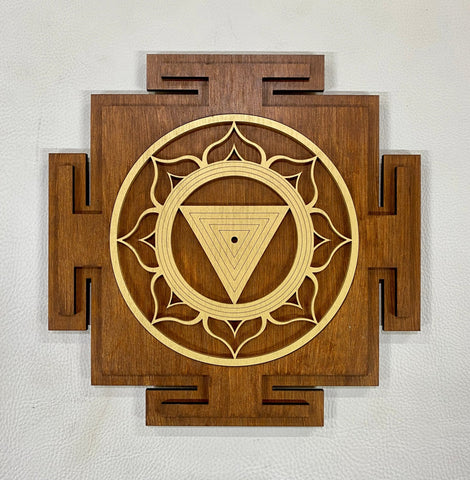 Kali Yantra Wall Art (Brown and Gold) - Radiant Hearts