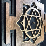 Lakshmi Yantra Wall Art (Brown, Black and Gold) - Radiant Hearts