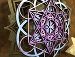 Lotus Mandala v1 Wall Art (Purple and Light Blue) Sacred Geometry - Radiant Hearts