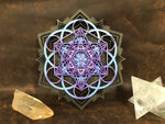 Lotus Mandala v1 Wall Art (Purple and Light Blue) Sacred Geometry - Radiant Hearts