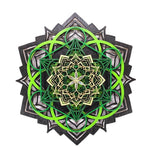 Lotus Mandala v2 Wall Art (Green and Gold) Sacred Geometry - Radiant Hearts