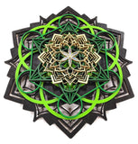 Lotus Mandala v2 Wall Art (Green and Gold) Sacred Geometry - Radiant Hearts