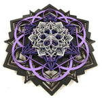 Lotus Mandala v2 Wall Art (Purple and Silver) Sacred Geometry - Radiant Hearts