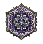 Lotus Mandala v2 Wall Art (Purple and Silver) Sacred Geometry - Radiant Hearts