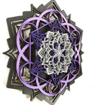 Lotus Mandala v2 Wall Art (Purple and Silver) Sacred Geometry - Radiant Hearts