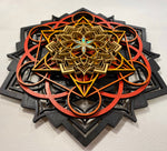 Lotus Mandala v2 Wall Art (Red, Orange, Yellow, Gold) Sacred Geometry - Radiant Hearts