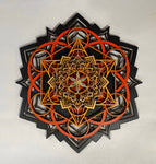 Lotus Mandala v2 Wall Art (Red, Orange, Yellow, Gold) Sacred Geometry - Radiant Hearts