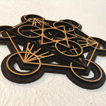 Metatron's Cube Wall Art (Black and Natural) Sacred Geometry - Radiant Hearts