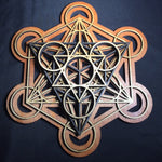 Metatron's Cube Wall Art (Natural, Black and Red) Sacred Geometry - Radiant Hearts