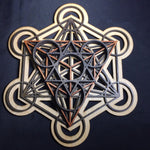 Metatron's Cube Wall Art (Natural, Red and Black) Sacred Geometry - Radiant Hearts