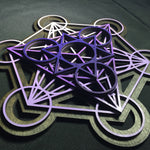 Metatron's Cube Wall Art (Purple and Black) Sacred Geometry - Radiant Hearts