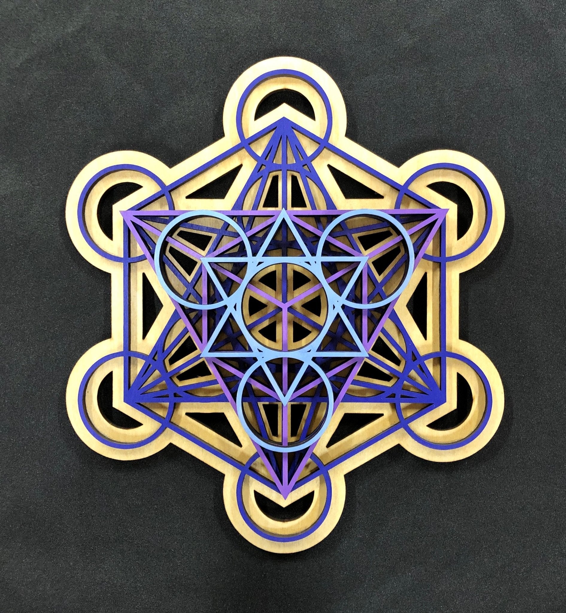 Metatron's Cube Wall Art — Purple & Violet | Radiant Hearts