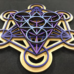 Metatron's Cube Wall Art (Purple and Violet) Sacred Geometry - Radiant Hearts