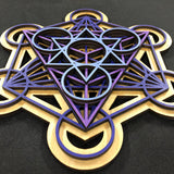 Metatron's Cube Wall Art (Purple and Violet) Sacred Geometry - Radiant Hearts