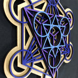 Metatron's Cube Wall Art (Purple and Violet) Sacred Geometry - Radiant Hearts