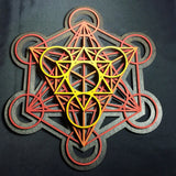 Metatron's Cube Wall Art (Red, Orange, Yellow) Sacred Geometry - Radiant Hearts